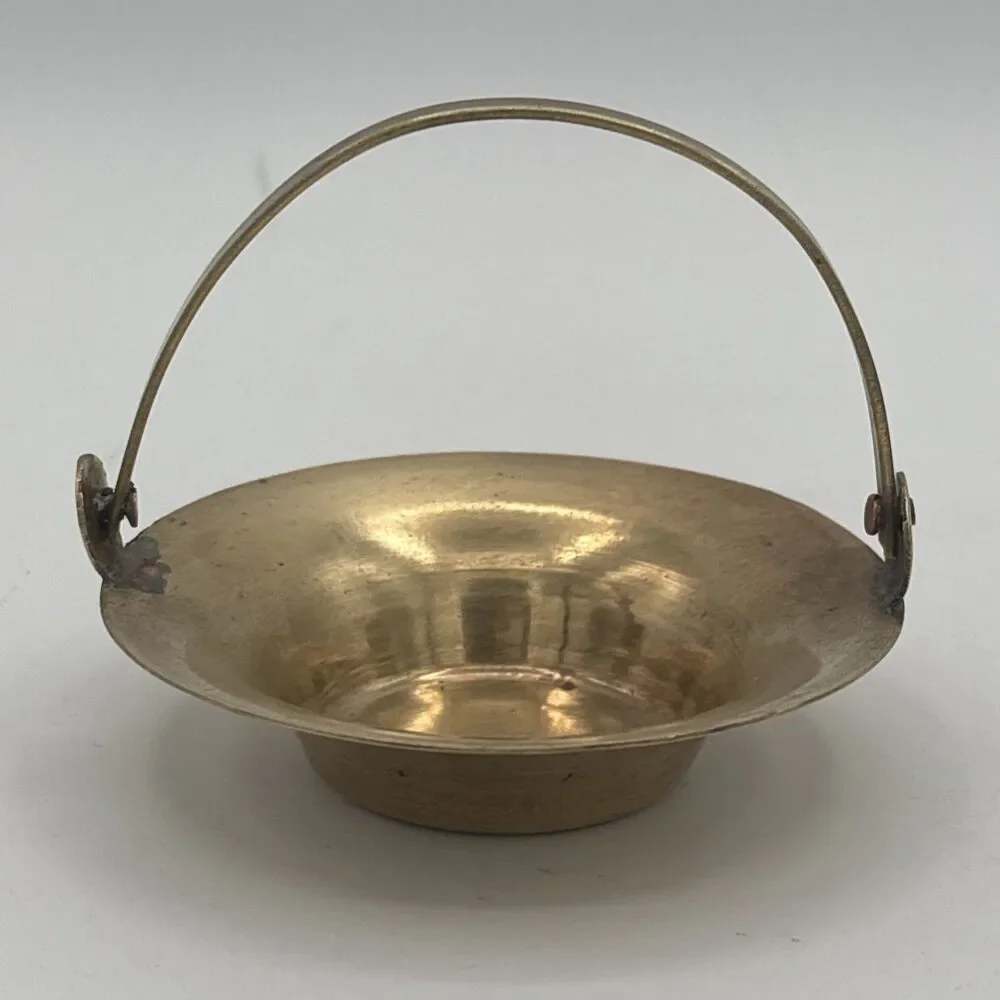 Vintage Brass Small/Miniature Basket Candy Trinket Dish - Decorative
